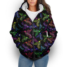 Load image into Gallery viewer, Floral Humming Bird Sherpa Hoodie hoodie Herman 
