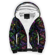 Load image into Gallery viewer, Floral Humming Bird Sherpa Hoodie hoodie Herman 
