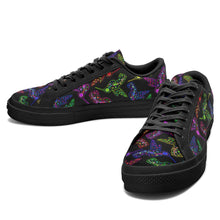 Load image into Gallery viewer, Floral Hummingbird Aapisi Low Top Canvas Shoes Black Sole aapisi Herman 
