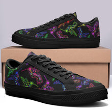 Load image into Gallery viewer, Floral Hummingbird Aapisi Low Top Canvas Shoes Black Sole aapisi Herman 
