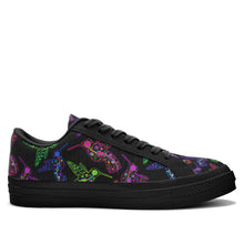 Load image into Gallery viewer, Floral Hummingbird Aapisi Low Top Canvas Shoes Black Sole aapisi Herman 
