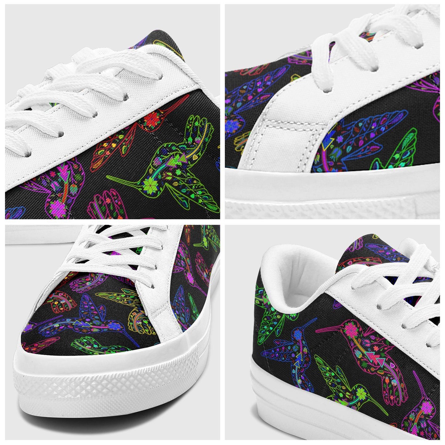 Floral Hummingbird Aapisi Low Top Canvas Shoes White Sole aapisi Herman 