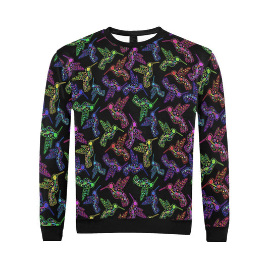 Floral Hummingbird All Over Print Crewneck Sweatshirt for Men (Model H18) shirt e-joyer 