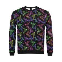 Load image into Gallery viewer, Floral Hummingbird All Over Print Crewneck Sweatshirt for Men (Model H18) shirt e-joyer 
