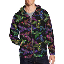 Load image into Gallery viewer, Floral Hummingbird All Over Print Full Zip Hoodie for Men (Model H14) All Over Print Full Zip Hoodie for Men (H14) e-joyer 
