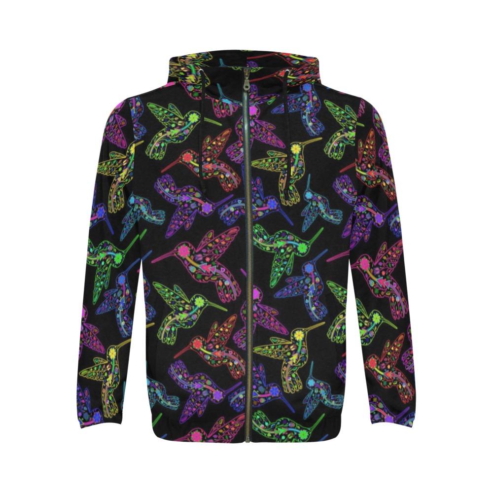 Floral Hummingbird All Over Print Full Zip Hoodie for Men (Model H14) All Over Print Full Zip Hoodie for Men (H14) e-joyer 