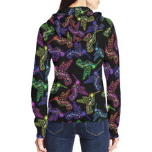 Load image into Gallery viewer, Floral Hummingbird All Over Print Full Zip Hoodie for Women (Model H14) All Over Print Full Zip Hoodie for Women (H14) e-joyer 
