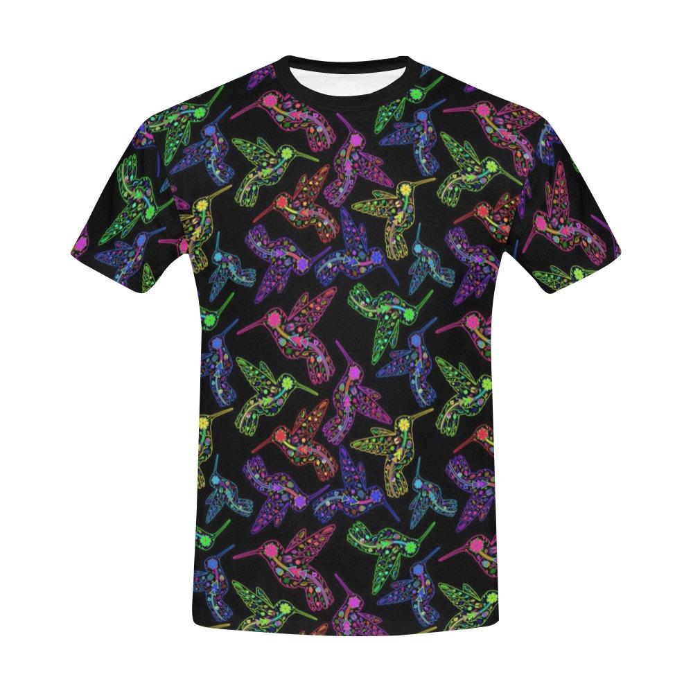 Floral Hummingbird All Over Print T-Shirt for Men (USA Size) (Model T40) All Over Print T-Shirt for Men (T40) e-joyer 