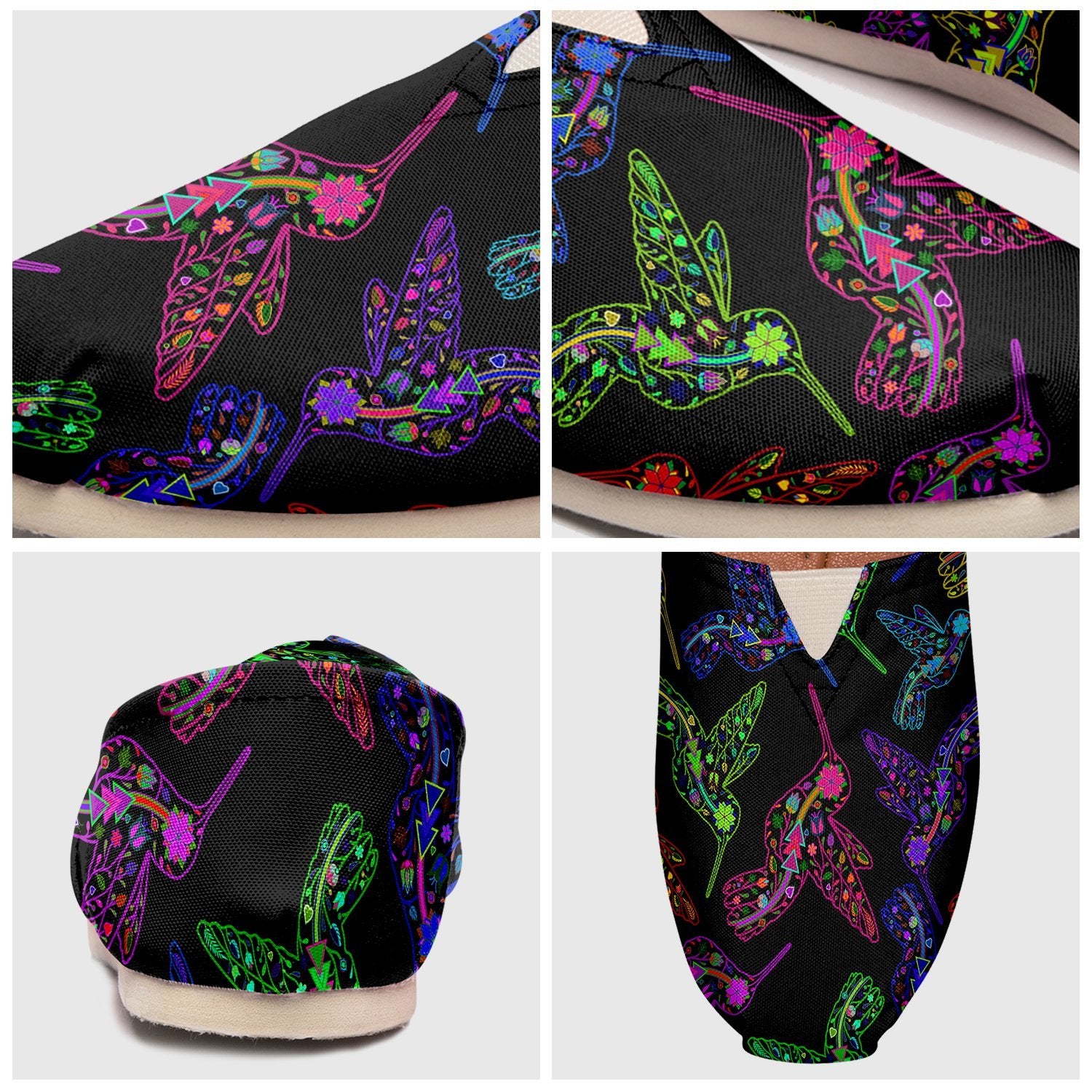 Floral Hummingbird Casual Unisex Slip On Shoe Herman 