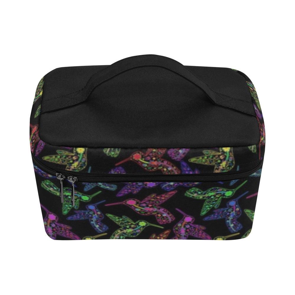 Floral Hummingbird Cosmetic Bag/Large (Model 1658) Cosmetic Bag e-joyer 