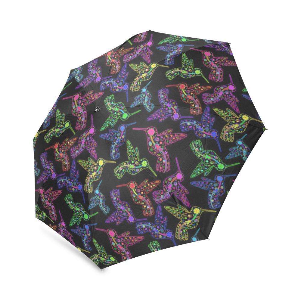 Floral Hummingbird Foldable Umbrella (Model U01) Foldable Umbrella e-joyer 