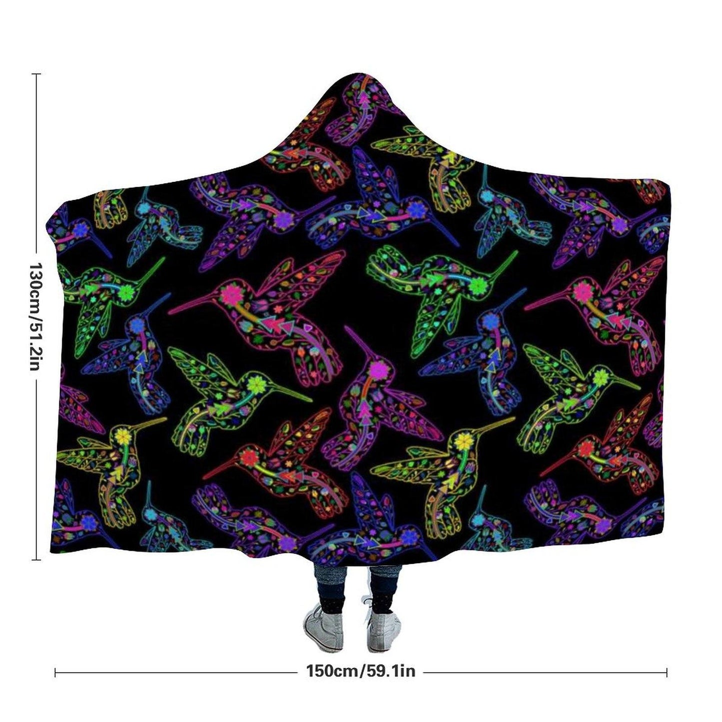 Floral Hummingbird Hooded Blanket blanket 49 Dzine 