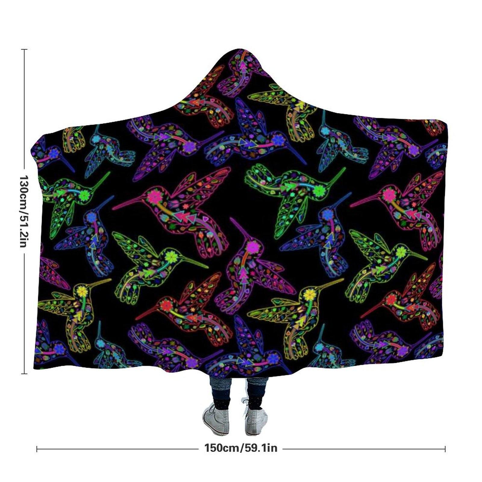 Floral Hummingbird Hooded Blanket blanket 49 Dzine 