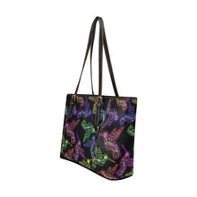 Load image into Gallery viewer, Floral Hummingbird Leather Tote Bag/Large (Model 1640) bag e-joyer 
