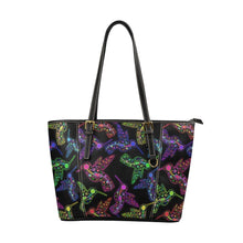 Load image into Gallery viewer, Floral Hummingbird Leather Tote Bag/Large (Model 1640) bag e-joyer 
