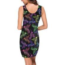 Load image into Gallery viewer, Floral Hummingbird Medea Vest Dress (Model D06) Medea Vest Dress (D06) e-joyer 
