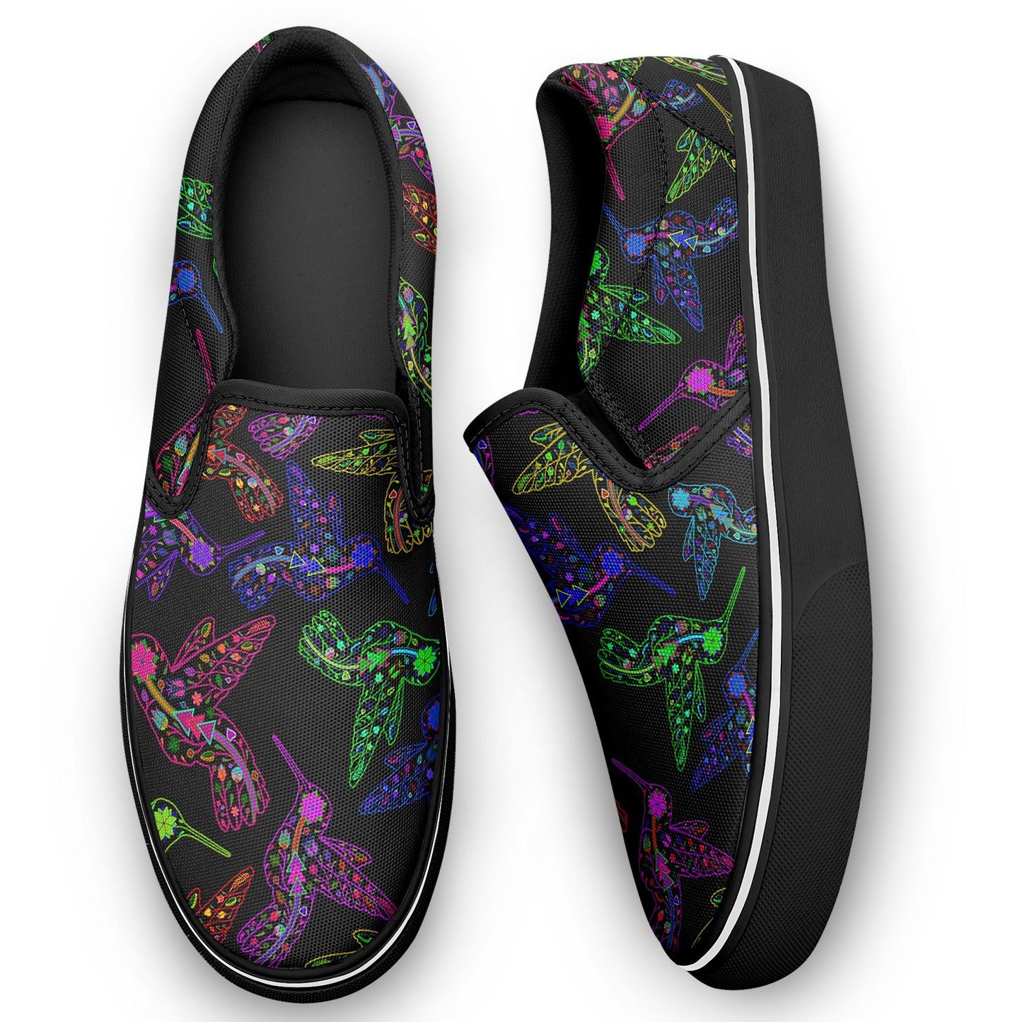 Floral Hummingbird Otoyimm Canvas Slip On Shoes otoyimm Herman 