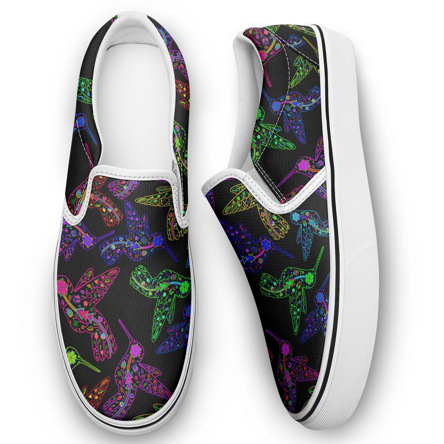 Floral Hummingbird Otoyimm Canvas Slip On Shoes otoyimm Herman 