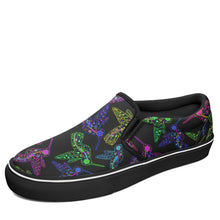 Load image into Gallery viewer, Floral Hummingbird Otoyimm Canvas Slip On Shoes otoyimm Herman US Youth 1 / EUR 32 Black Sole 
