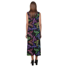 Load image into Gallery viewer, Floral Hummingbird Phaedra Sleeveless Open Fork Long Dress (Model D08) dress e-joyer 
