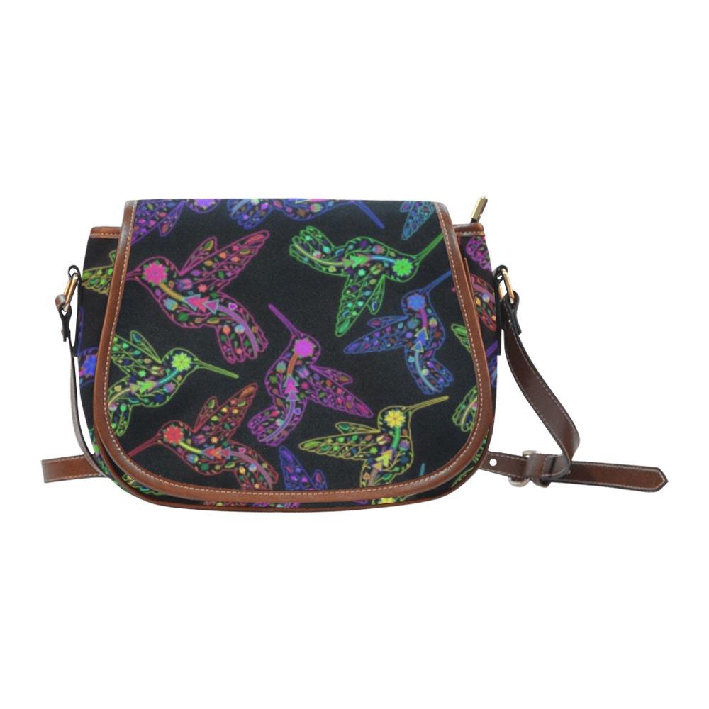 Floral Hummingbird Saddle Bag/Large (Model 1649) bag e-joyer 