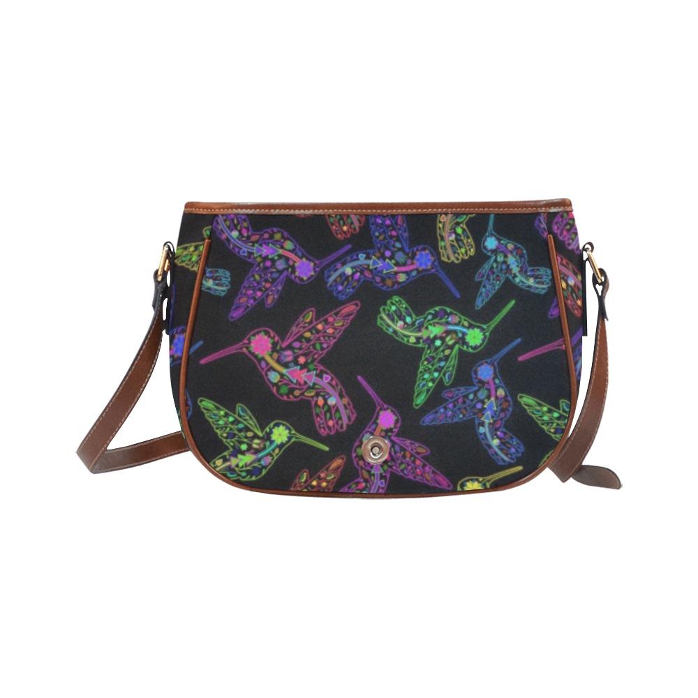 Floral Hummingbird Saddle Bag/Large (Model 1649) bag e-joyer 