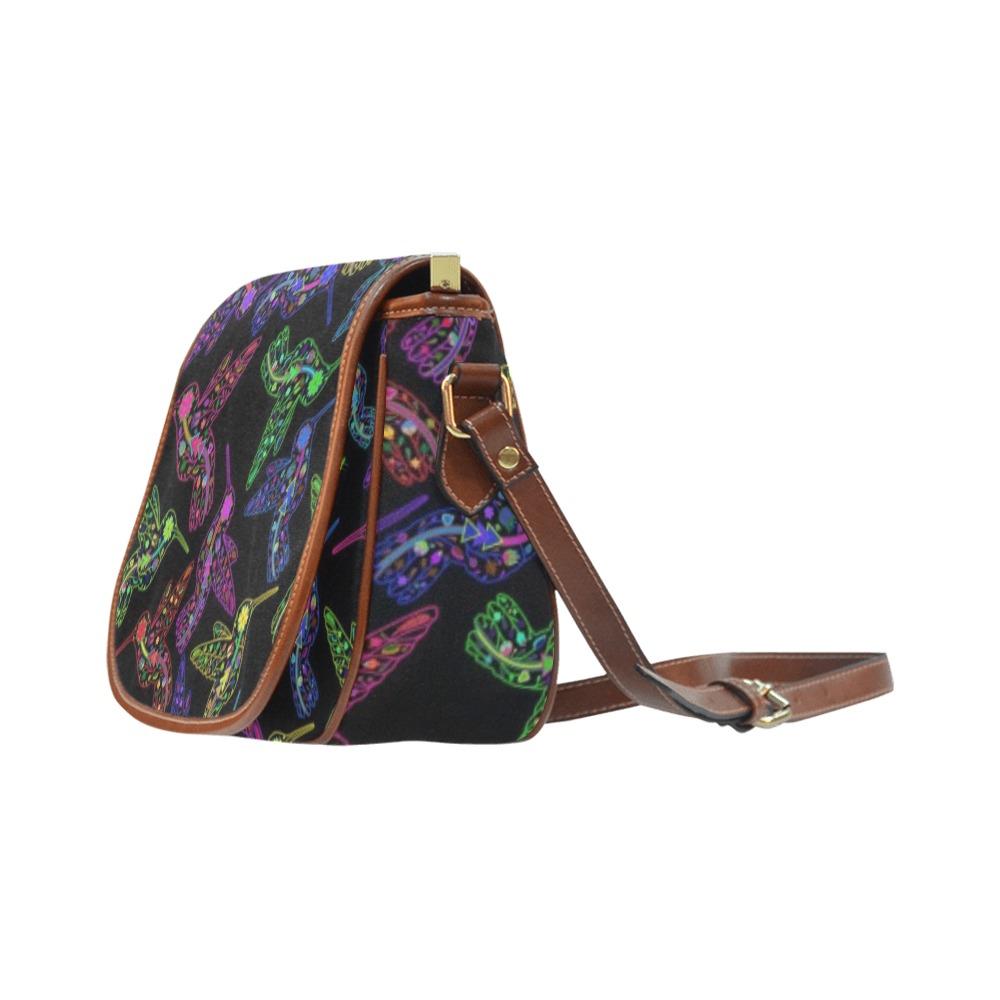 Floral Hummingbird Saddle Bag/Large (Model 1649) bag e-joyer 