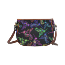 Load image into Gallery viewer, Floral Hummingbird Saddle Bag/Small (Model 1649) Full Customization bag e-joyer 
