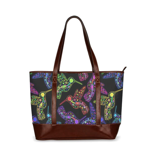 Floral Hummingbird Tote Handbag (Model 1642) handbag e-joyer 