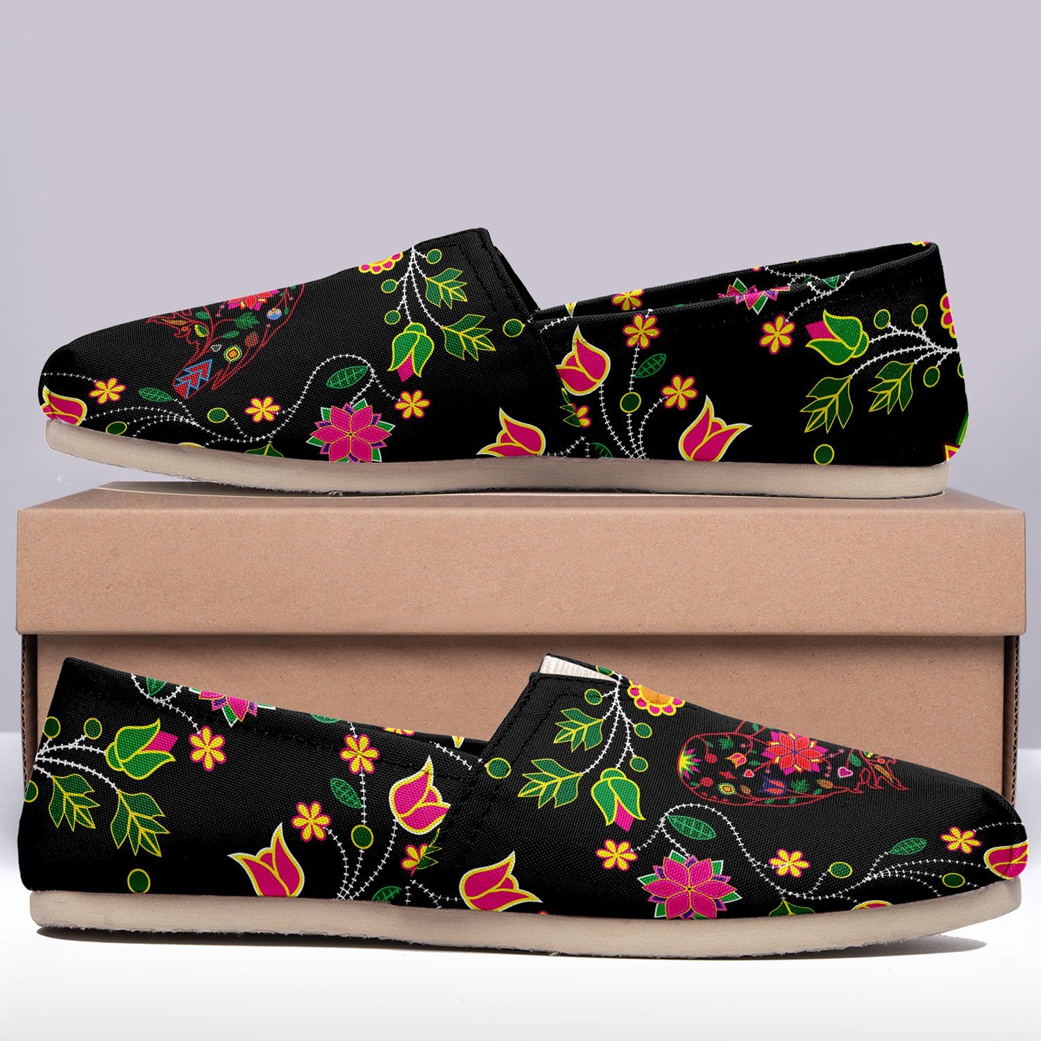 Floral Owl Casual Unisex Slip On Shoe Herman 