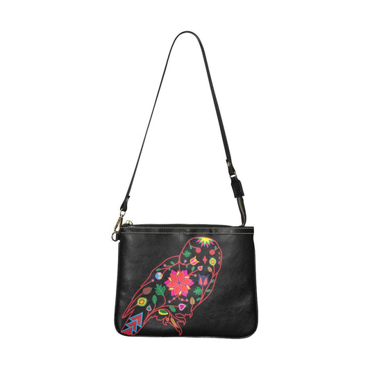 Floral Owl Small Shoulder Bag (Model 1710) Small Shoulder Bag (1710) e-joyer 