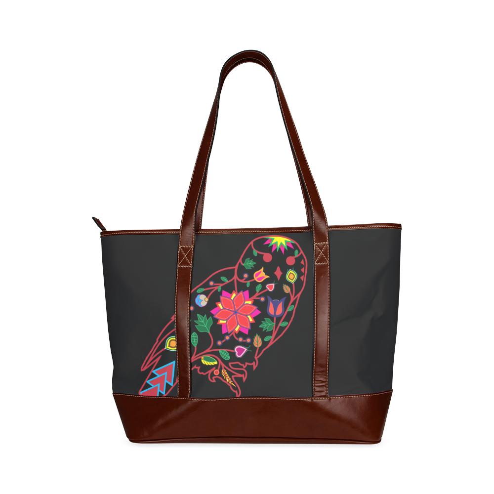 Floral Owl Tote Handbag (Model 1642) Tote Handbags (1642) e-joyer 