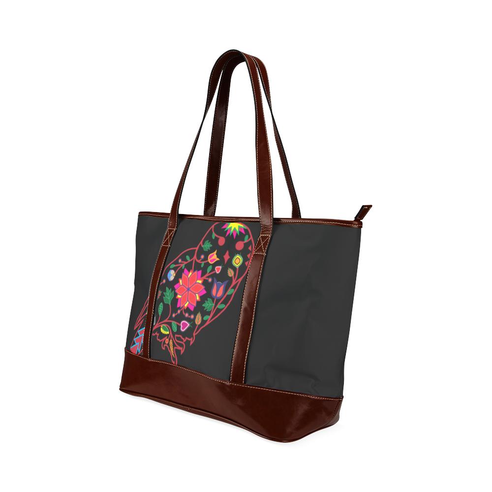 Floral Owl Tote Handbag (Model 1642) Tote Handbags (1642) e-joyer 