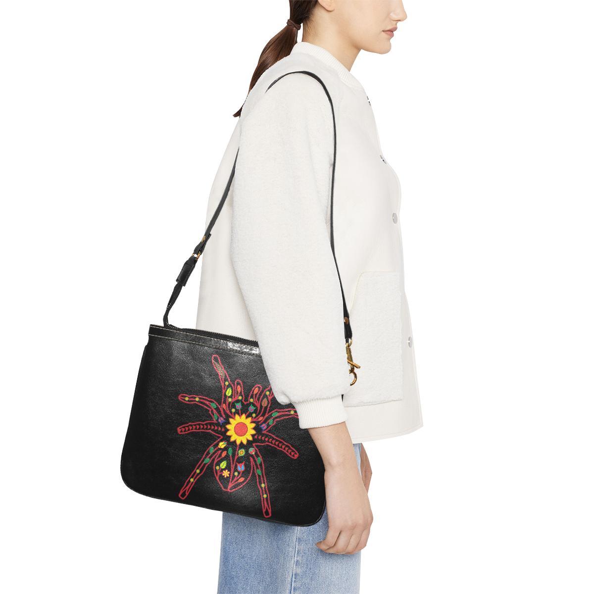 Floral Spider Small Shoulder Bag (Model 1710) Small Shoulder Bag (1710) e-joyer 