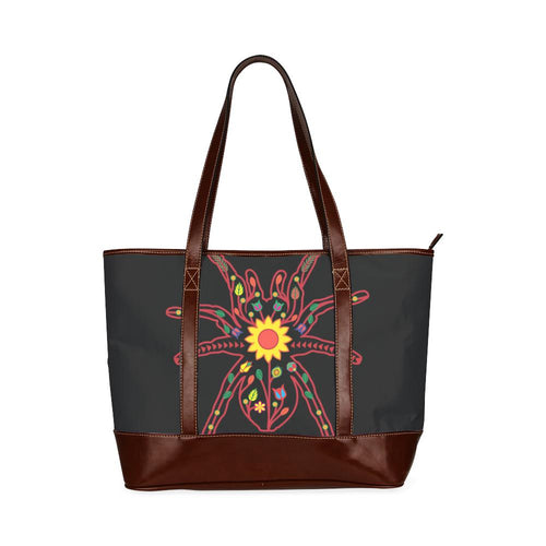 Floral Spider Tote Handbag (Model 1642) Tote Handbags (1642) e-joyer 