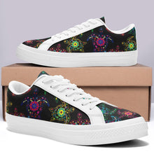 Load image into Gallery viewer, Floral Turtle Aapisi Low Top Canvas Shoes White Sole aapisi Herman 
