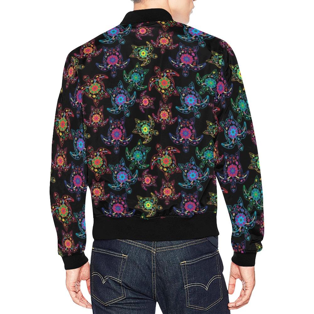 Floral Turtle All Over Print Bomber Jacket for Men (Model H19) All Over Print Bomber Jacket for Men (H19) e-joyer 