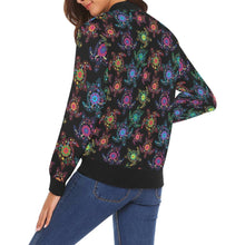 Load image into Gallery viewer, Floral Turtle All Over Print Bomber Jacket for Women (Model H19) All Over Print Bomber Jacket for Women (H19) e-joyer 
