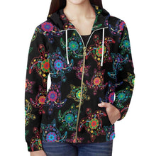 Load image into Gallery viewer, Floral Turtle All Over Print Full Zip Hoodie for Women (Model H14) All Over Print Full Zip Hoodie for Women (H14) e-joyer 
