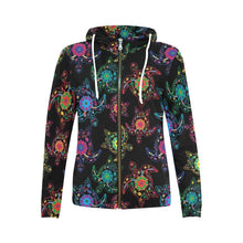 Load image into Gallery viewer, Floral Turtle All Over Print Full Zip Hoodie for Women (Model H14) All Over Print Full Zip Hoodie for Women (H14) e-joyer 
