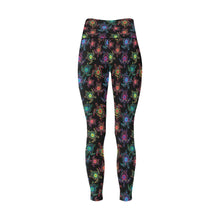 Load image into Gallery viewer, Floral Turtle All Over Print High-Waisted Leggings (Model L36) High-Waisted Leggings (L36) e-joyer 
