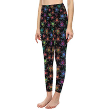 Load image into Gallery viewer, Floral Turtle All Over Print High-Waisted Leggings (Model L36) High-Waisted Leggings (L36) e-joyer 
