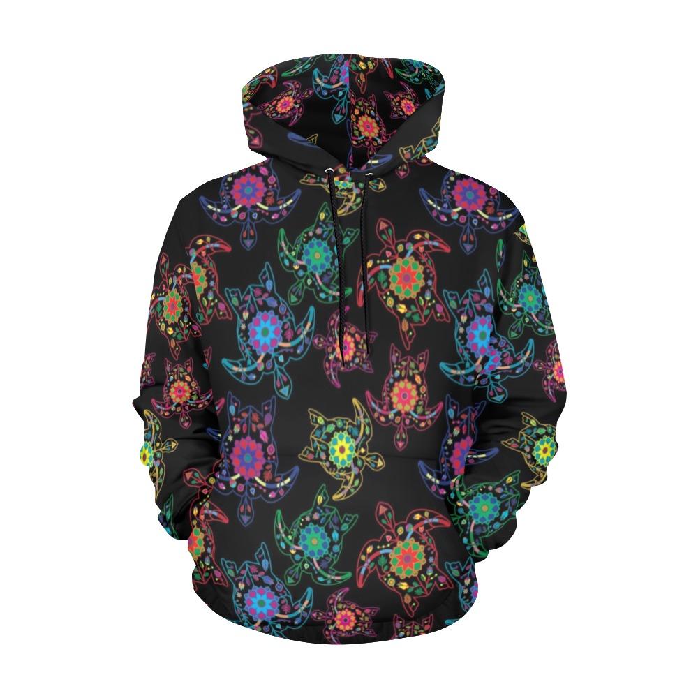 Floral Turtle All Over Print Hoodie for Men (USA Size) (Model H13) All Over Print Hoodie for Men (H13) e-joyer 