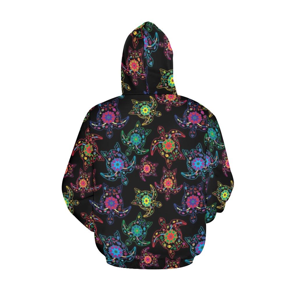 Floral Turtle All Over Print Hoodie for Women (USA Size) (Model H13) All Over Print Hoodie for Women (H13) e-joyer 