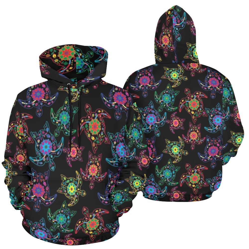 Floral Turtle All Over Print Hoodie for Women (USA Size) (Model H13) All Over Print Hoodie for Women (H13) e-joyer 