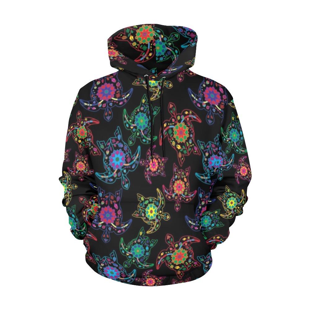 Floral Turtle All Over Print Hoodie for Women (USA Size) (Model H13) All Over Print Hoodie for Women (H13) e-joyer 