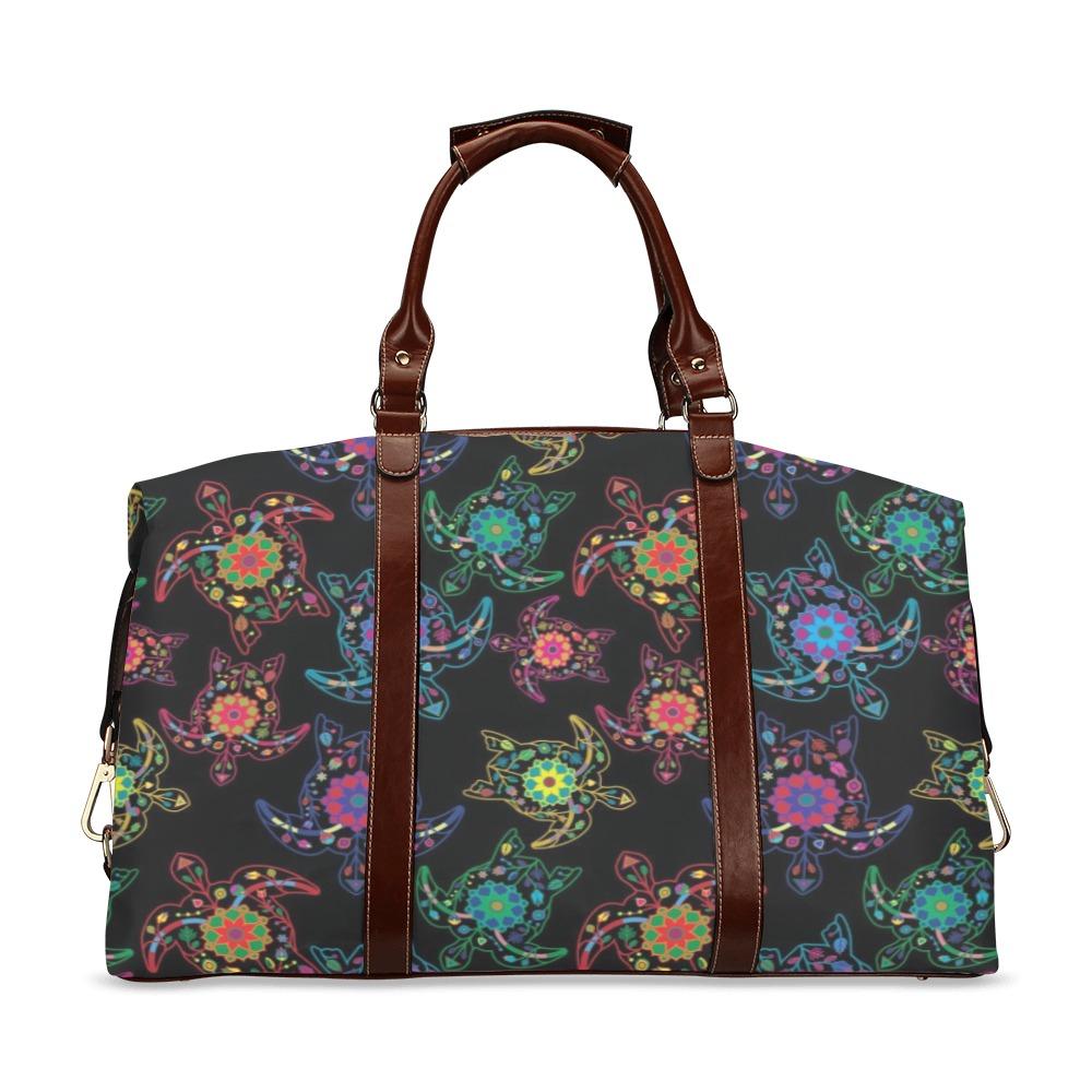 Floral Turtle Classic Travel Bag (Model 1643) Remake Classic Travel Bags (1643) e-joyer 