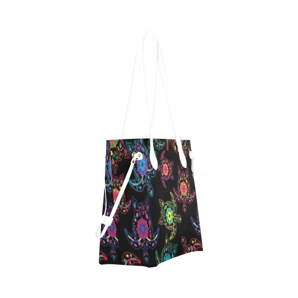 Floral Turtle Clover Canvas Tote Bag (Model 1661) Clover Canvas Tote Bag (1661) e-joyer 