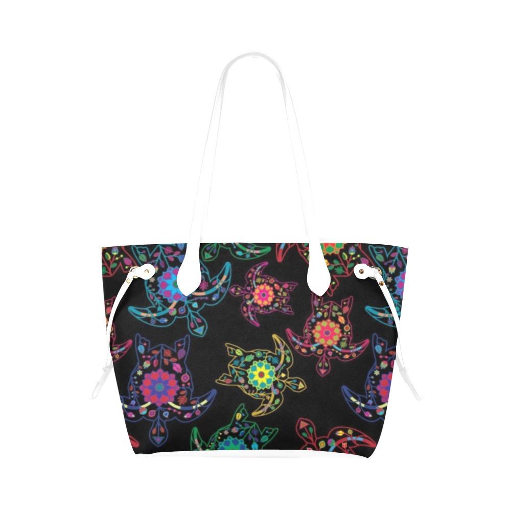 Floral Turtle Clover Canvas Tote Bag (Model 1661) Clover Canvas Tote Bag (1661) e-joyer 