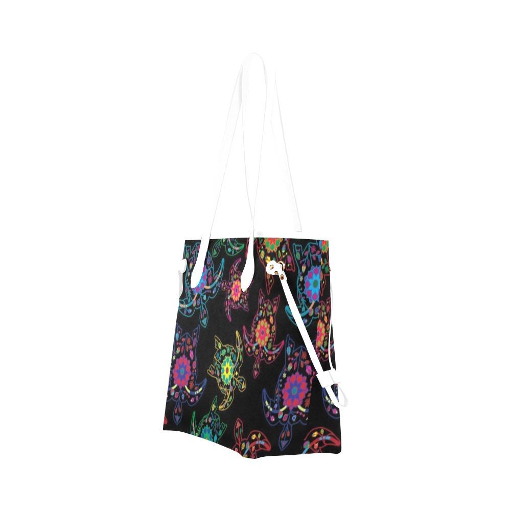 Floral Turtle Clover Canvas Tote Bag (Model 1661) Clover Canvas Tote Bag (1661) e-joyer 